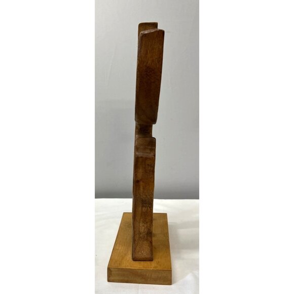 Hand-Carved Wooden Giraffe & Tree Figurine - Picture 5 of 7